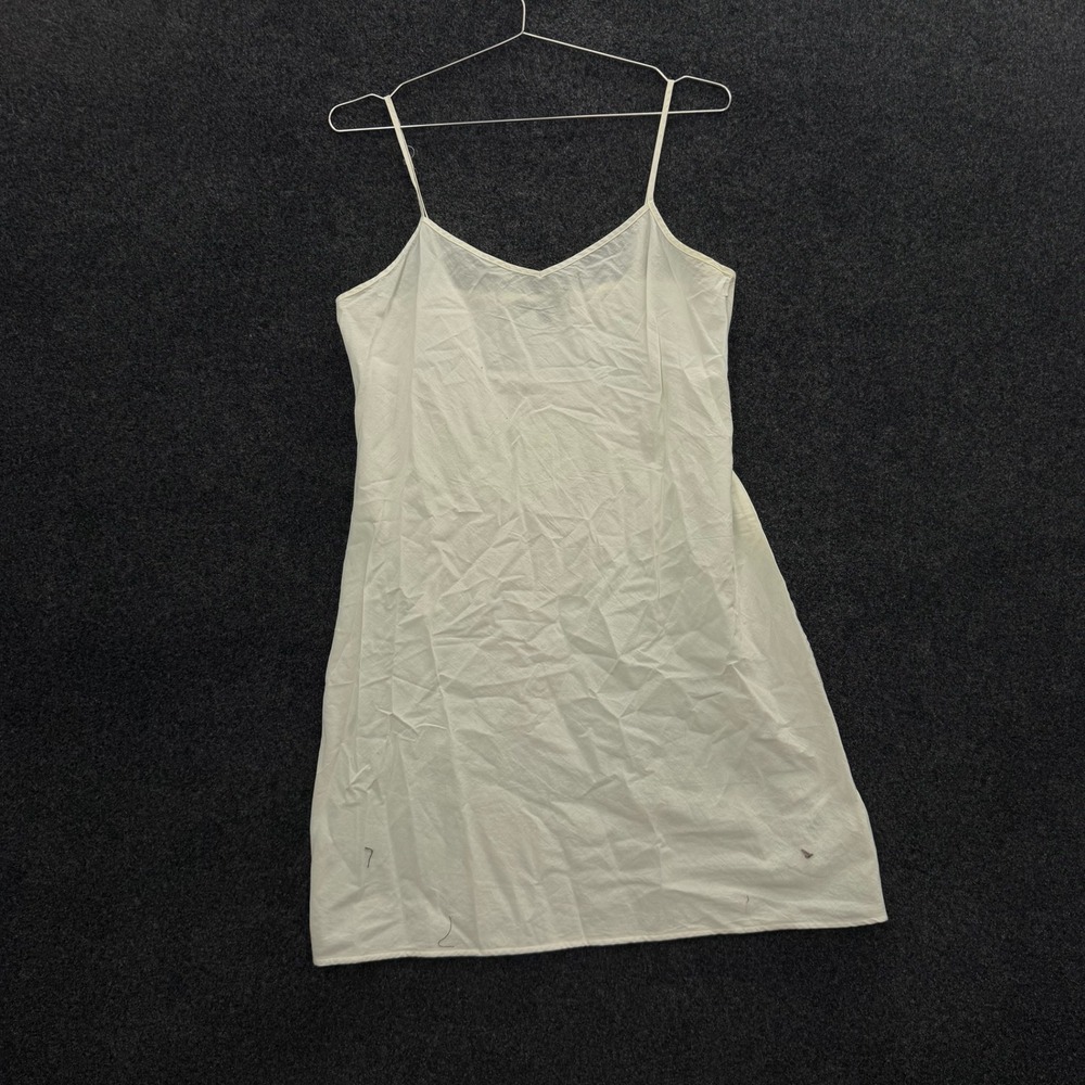 Brooks Brothers White Cotton Slip Dress Spaghetti Strap V-Neck Vintage Size 6